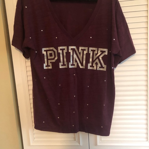 PINK Women’s Large Rhinestone Short Sleeve Top-Excellent Condition - Picture 5 of 5